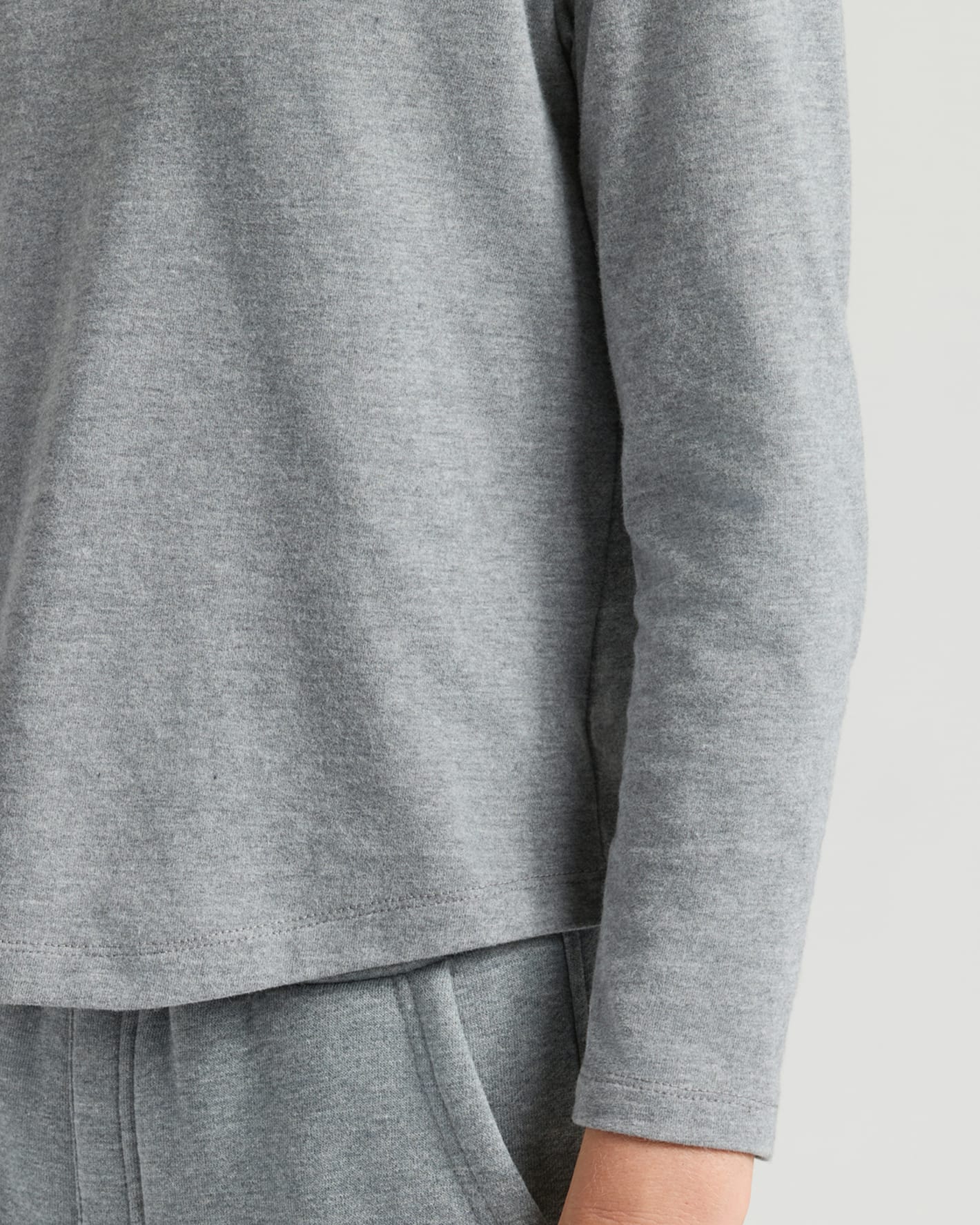 Boys' Heather Gray Classic Long Sleeve Crew Neck