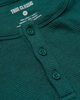 Boys Deep Emerald Long Sleeve Waffle Henley