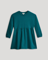 Girls Deep Emerald Long Sleeve Fleece Dress