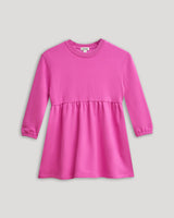 Girls Electric Fuchsia Long Sleeve Fleece Dress