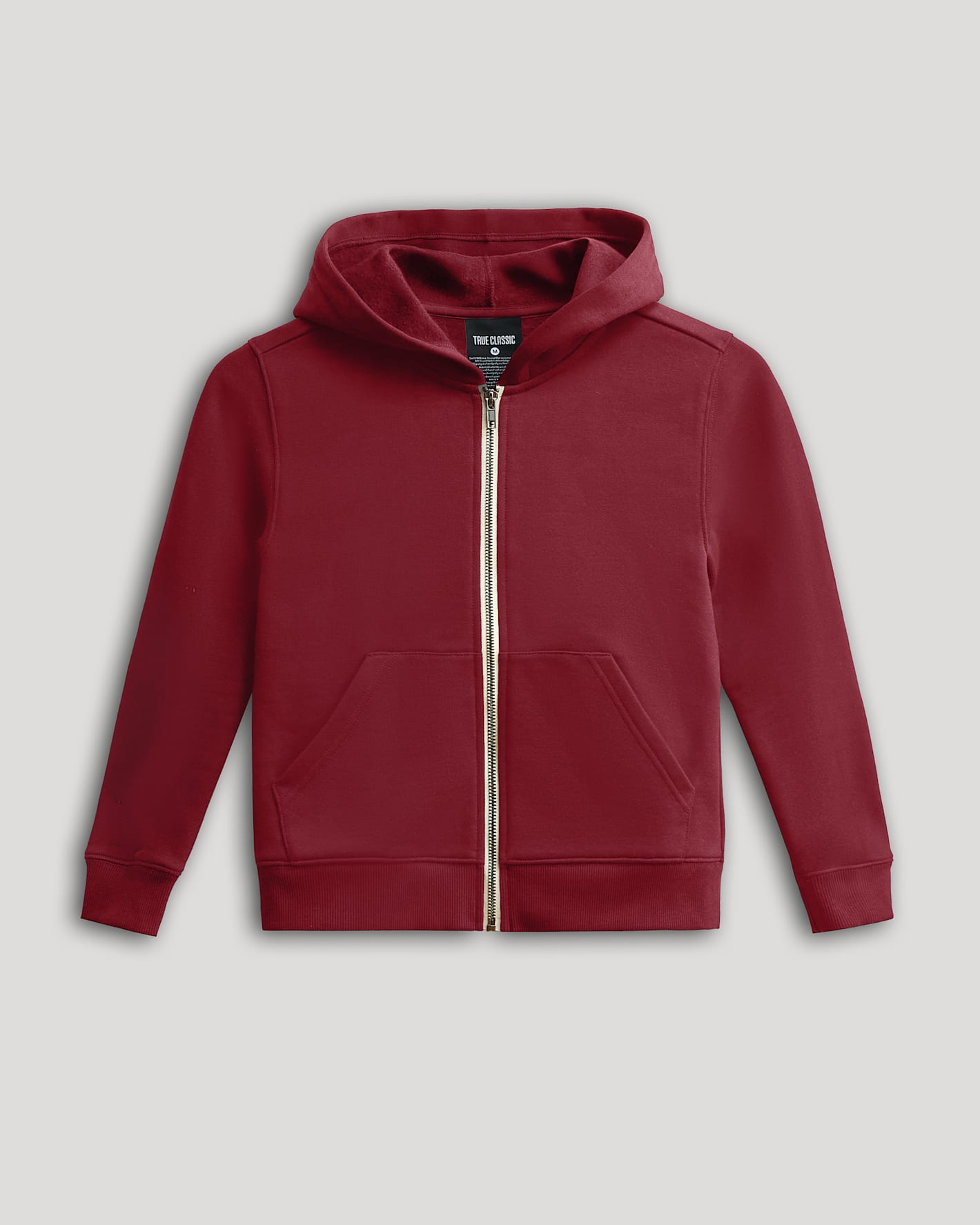 Boys' Dark Maroon Fleece Full Zip Hoodie