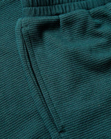Girls Deep Emerald Waffle Wide Leg Pants