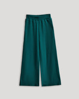 Girls Deep Emerald Waffle Wide Leg Pants