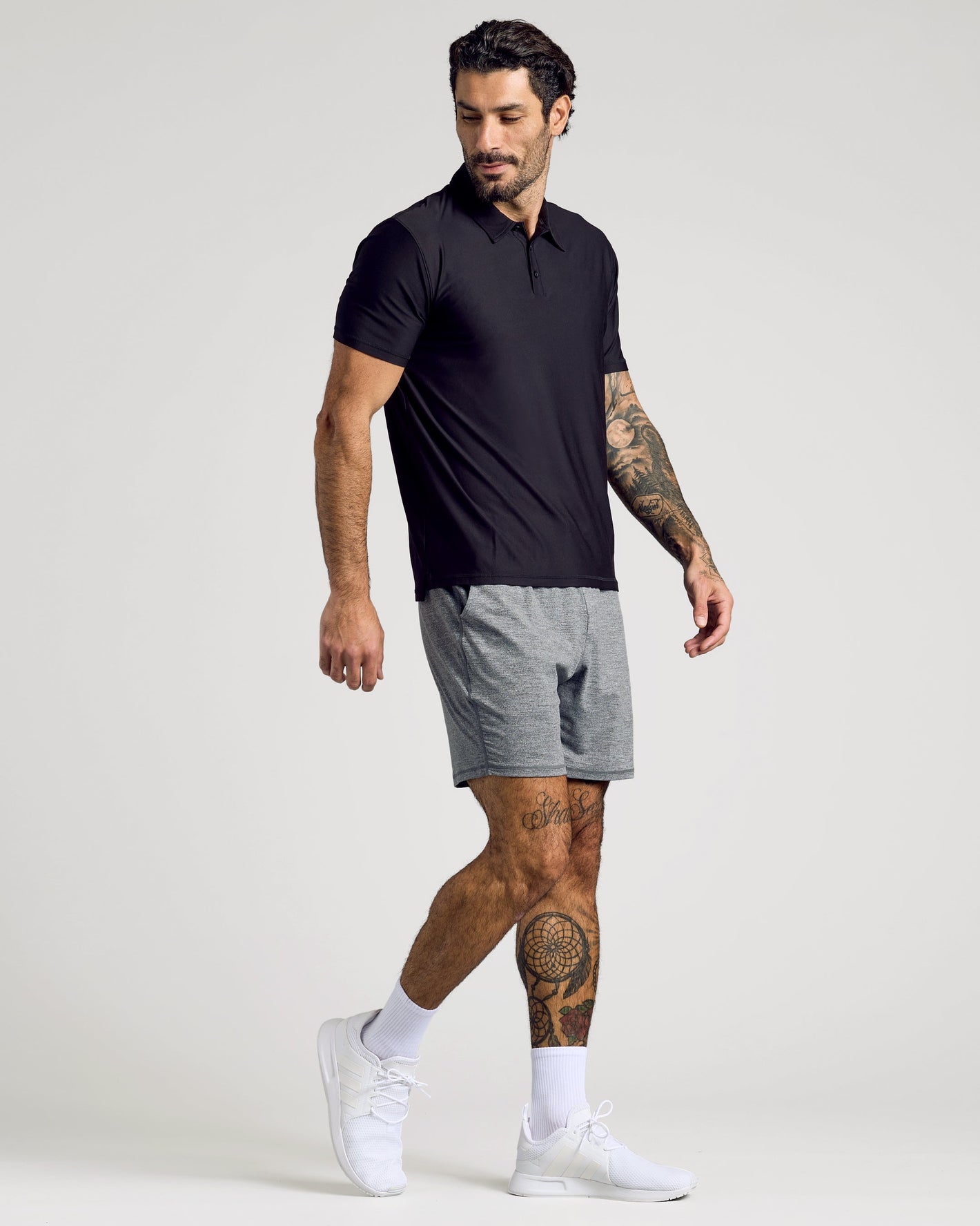 Black Active Short Sleeve Polo