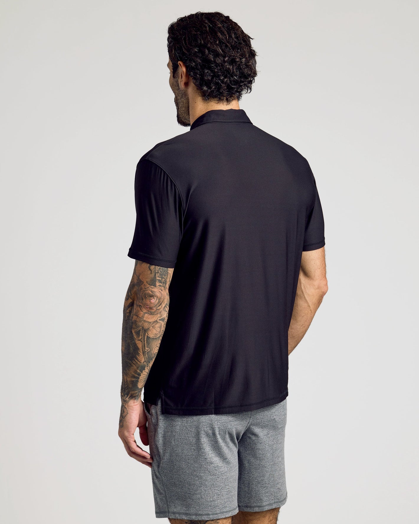 Black Active Short Sleeve Polo