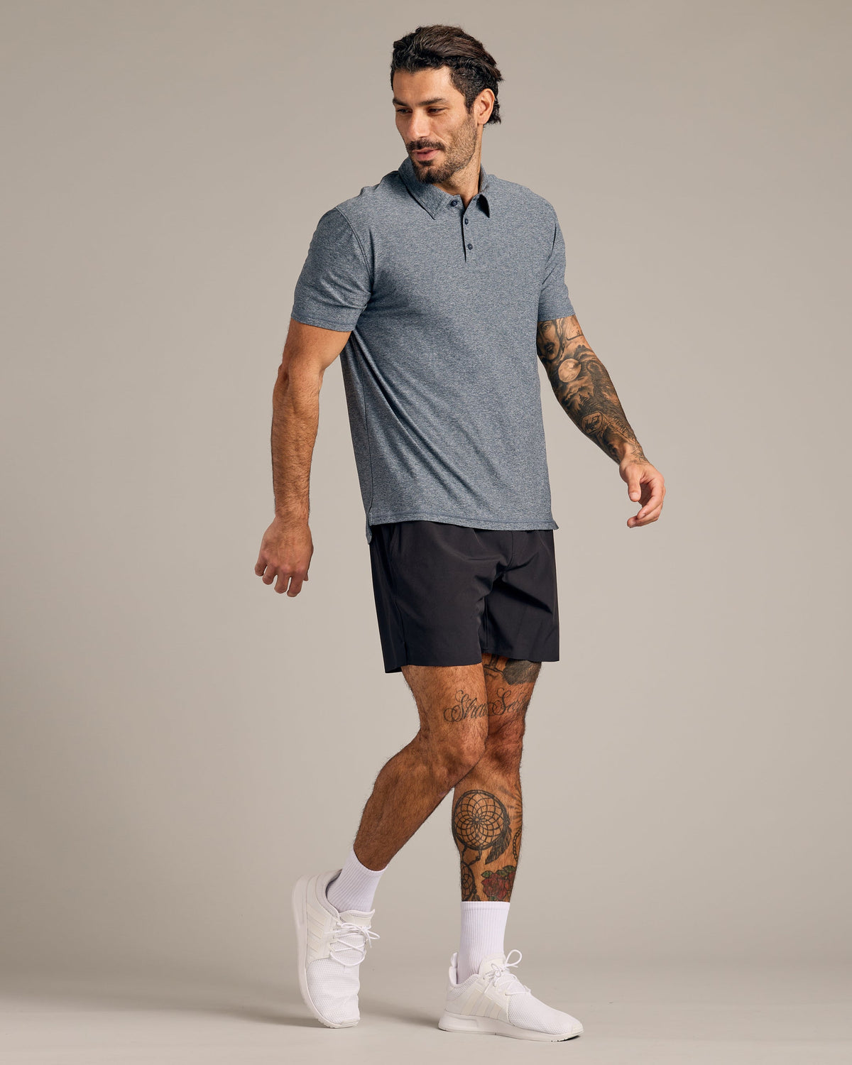 Heather Navy Active Polo 2.0