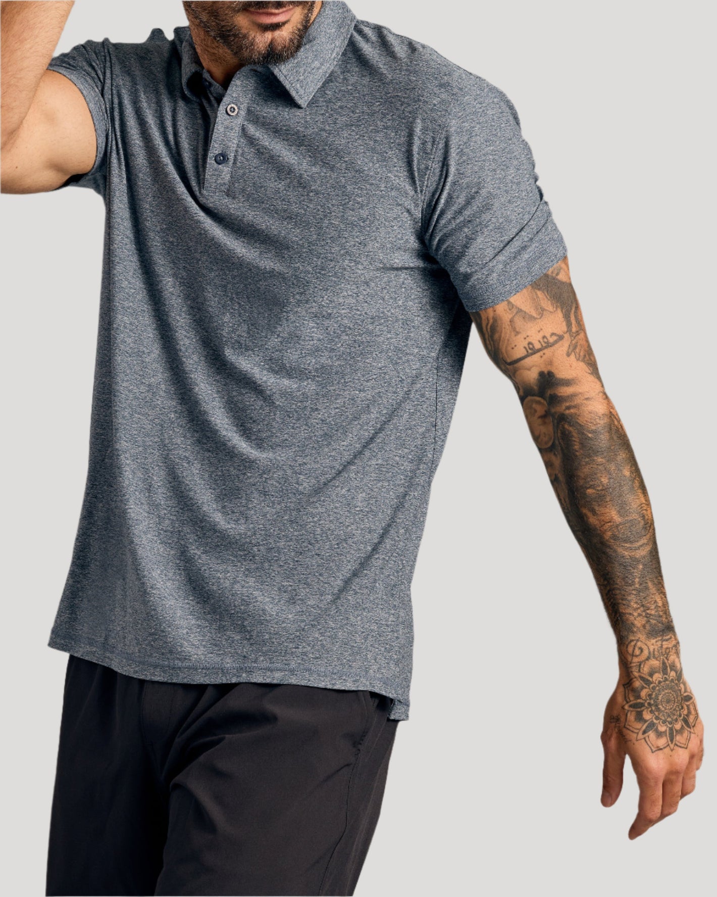 Heather Navy Active Polo 2.0