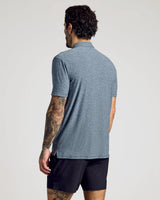 Heather Navy Active Short Sleeve Polo