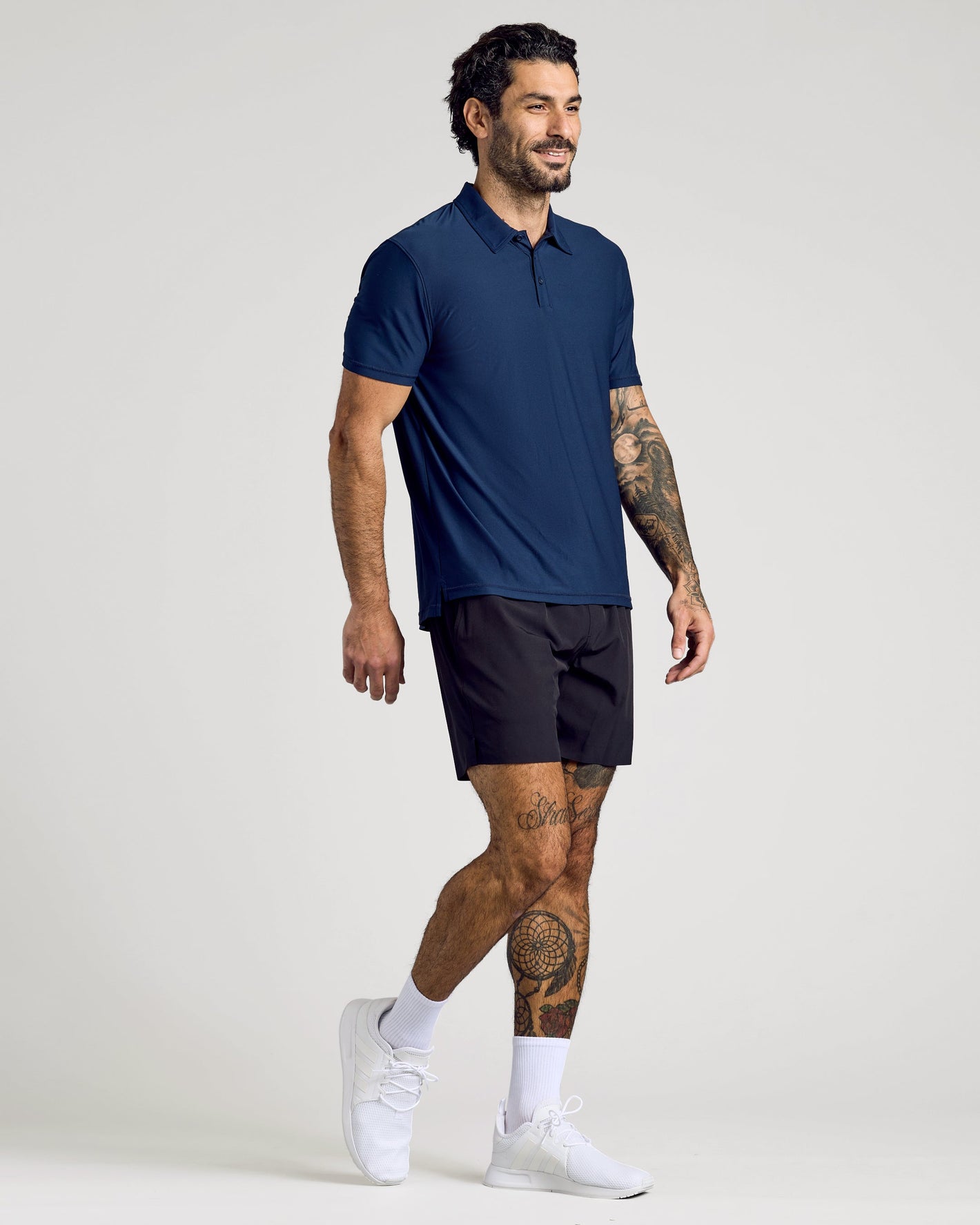 Navy Active Short Sleeve Polo
