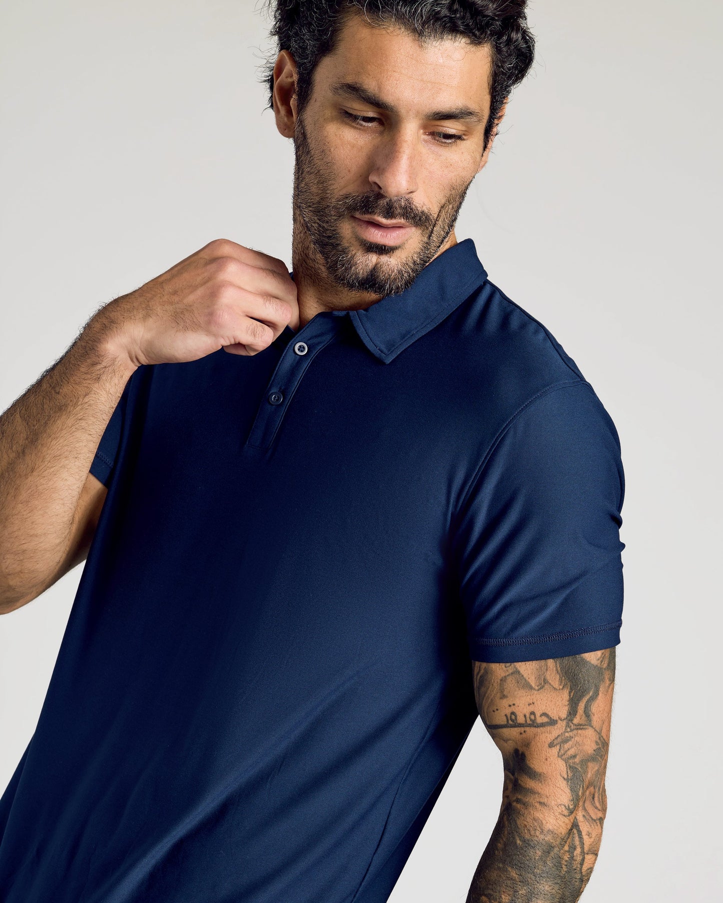 Navy Active Short Sleeve Polo