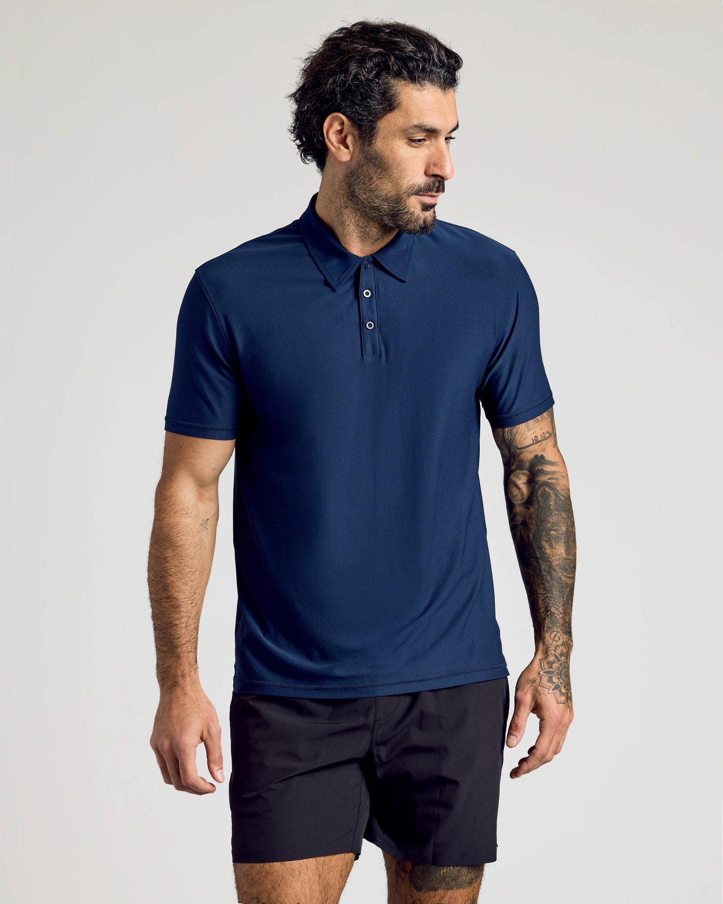 Navy Active Short Sleeve Polo