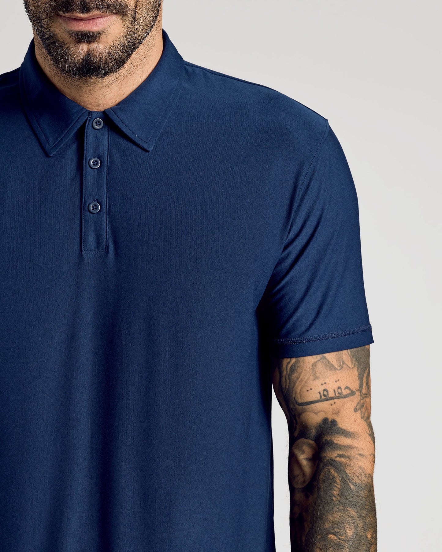 Navy Active Short Sleeve Polo