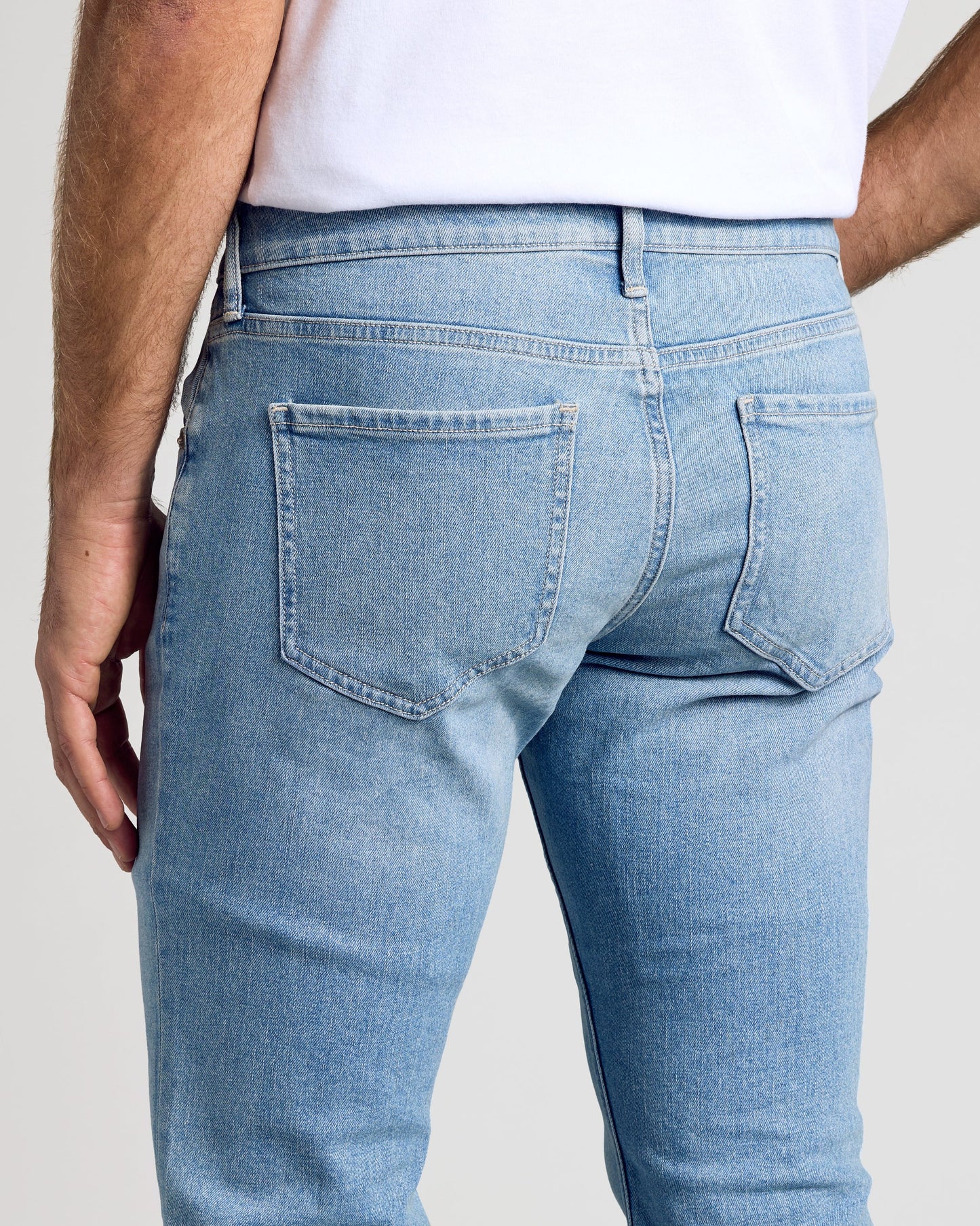 Light Indigo Wash Slim Authentic Denim Jeans