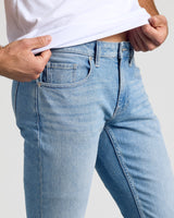Light Indigo Wash Slim Authentic Denim Jeans