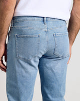 Light Indigo Wash Straight Authentic Denim Jeans