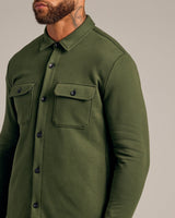 Dark Olive Fleece Shirt Jacket
