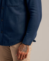 Navy Fleece Shirt Jacket
