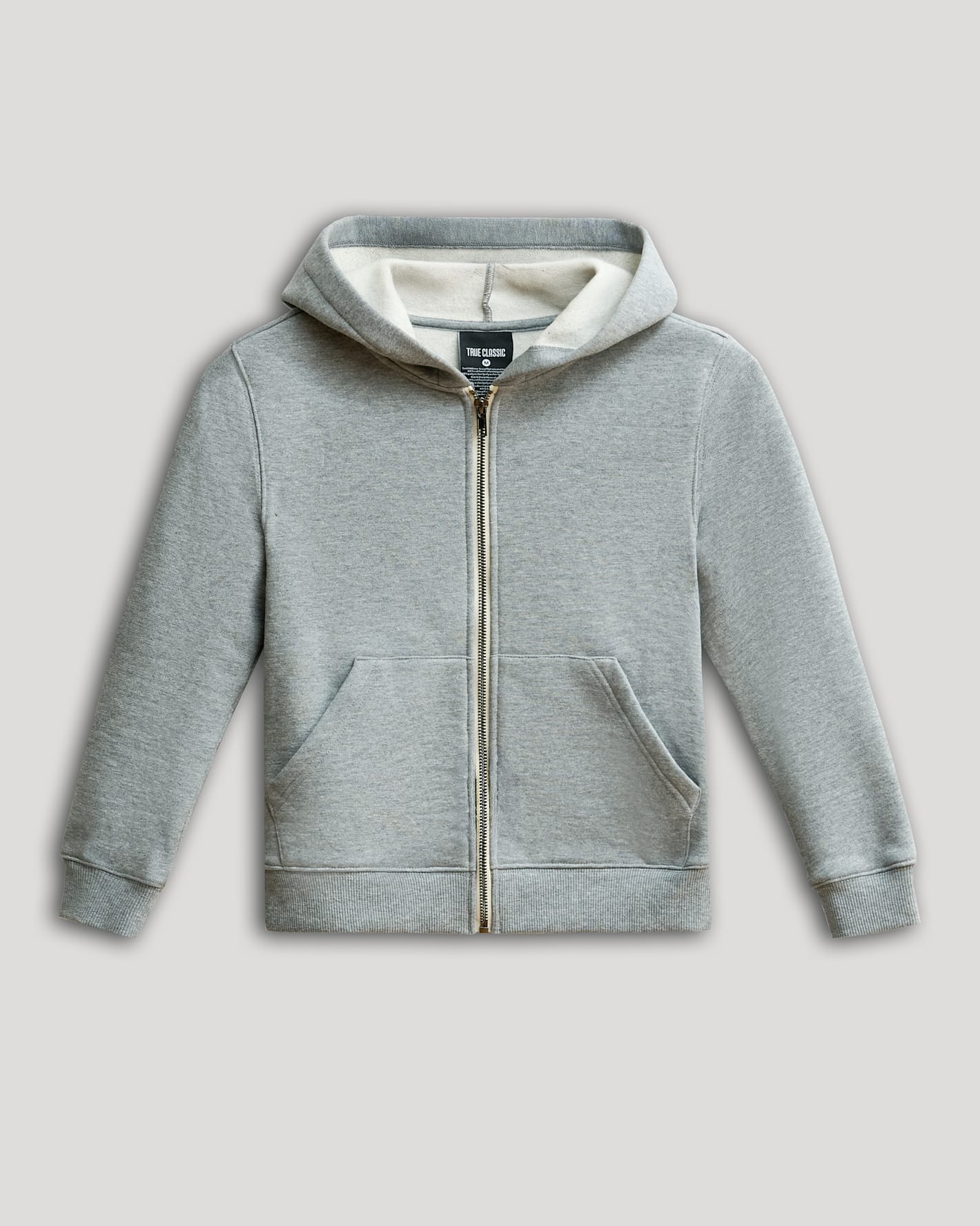 Boys' Medium Heather Gray Fleece Full Zip Hoodie