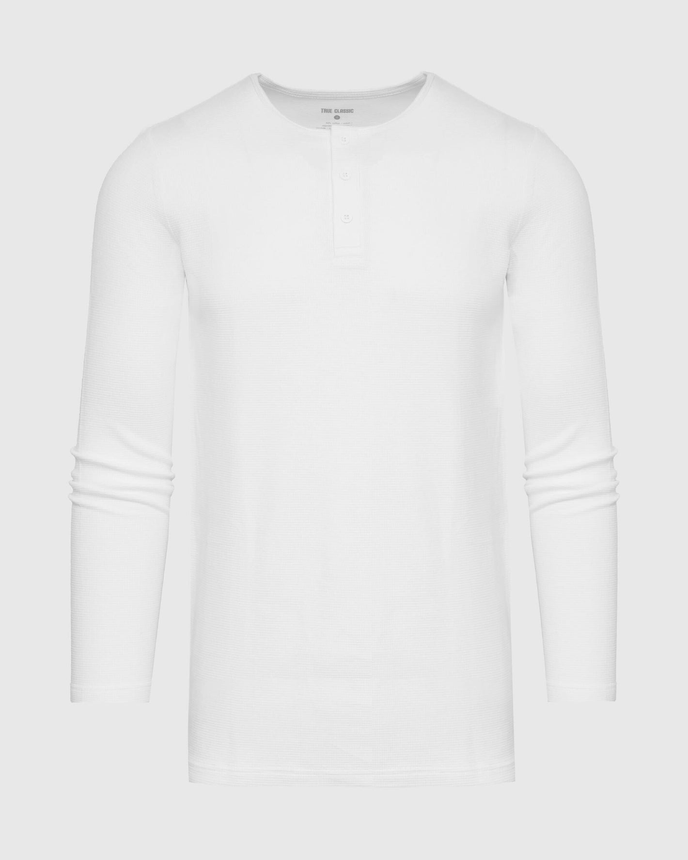 White Tall Waffle Long Sleeve Henley