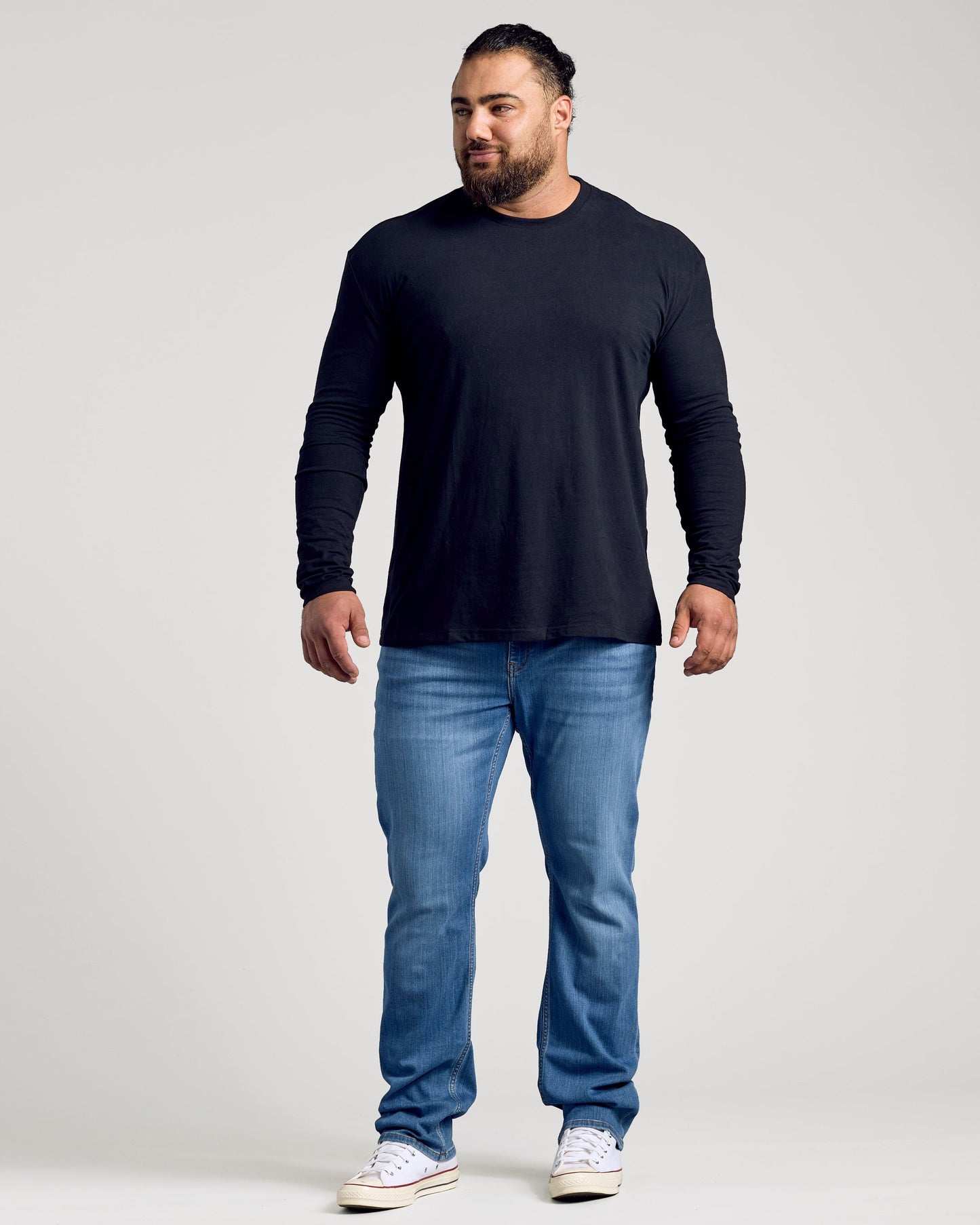 Black Classic Long Sleeve Crew Neck