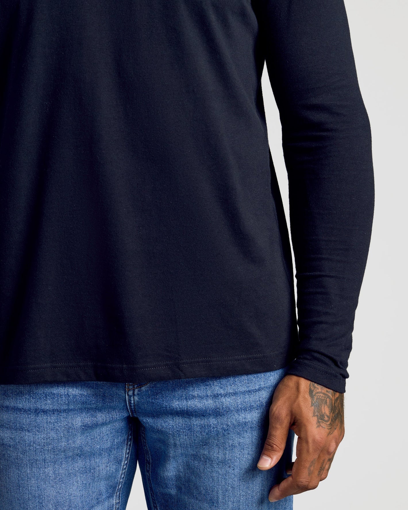 Black Classic Long Sleeve Crew Neck