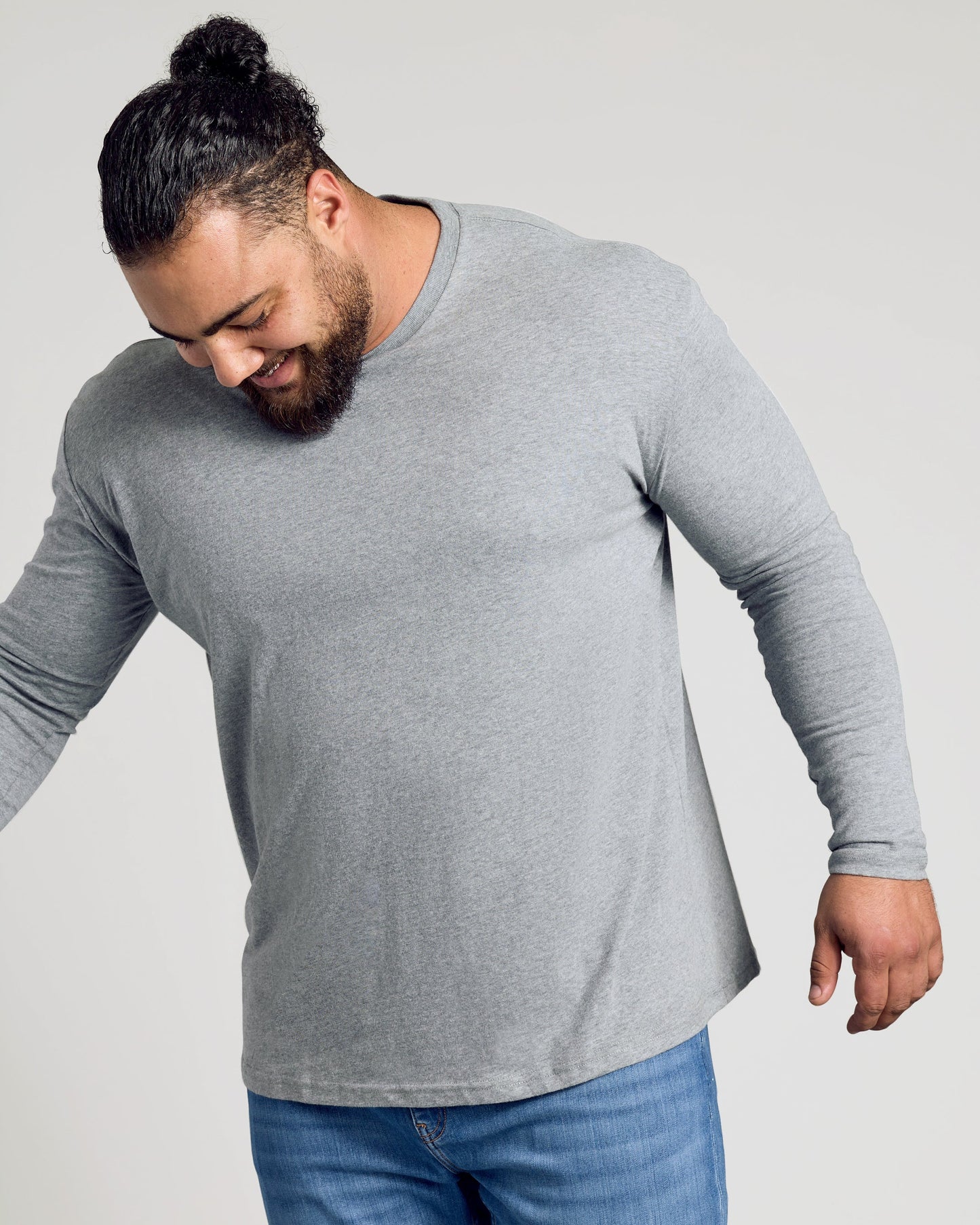 Heather Gray Classic Long Sleeve Crew Neck