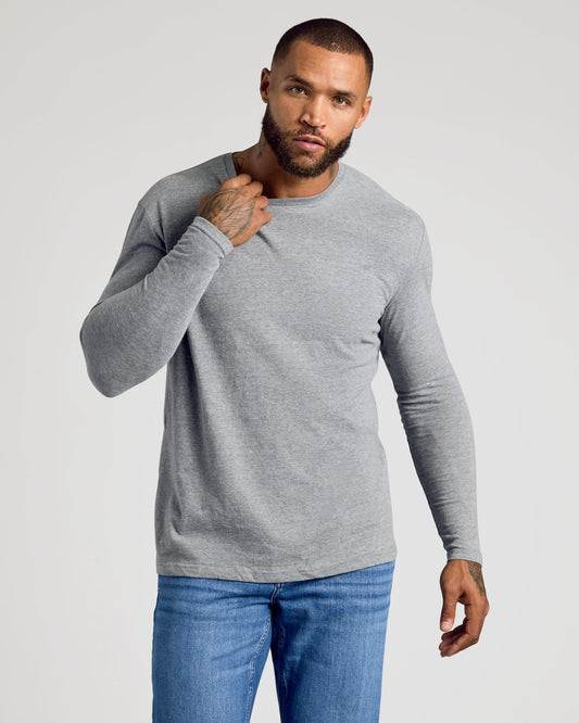 Heather Gray Classic Long Sleeve Crew Neck