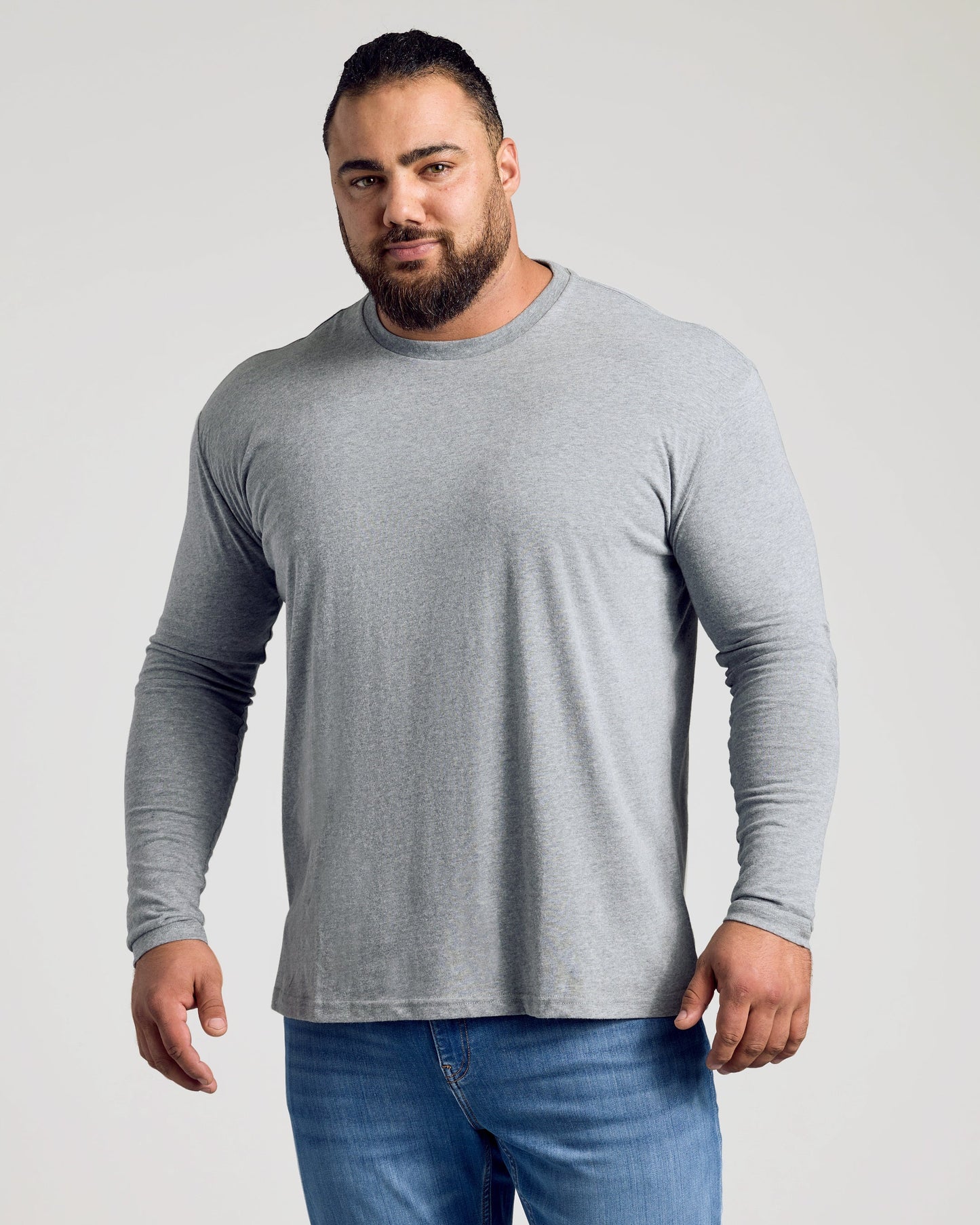 Heather Gray Classic Long Sleeve Crew Neck