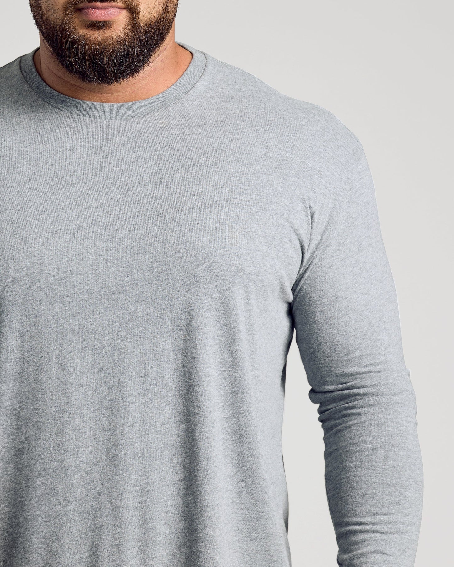 Heather Gray Classic Long Sleeve Crew Neck