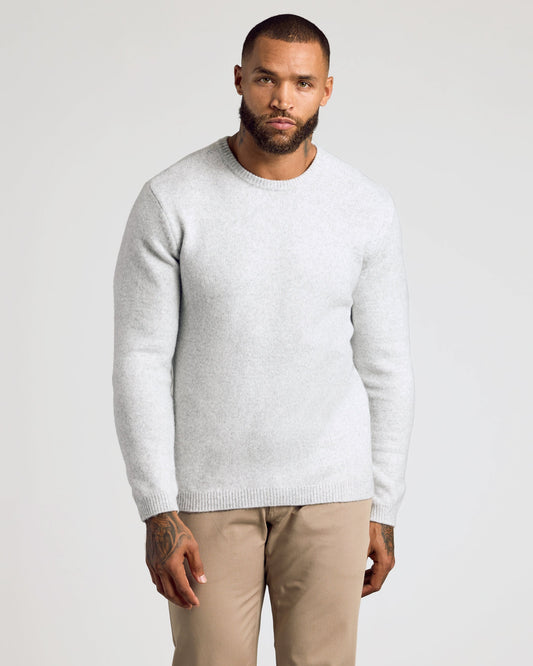 Light Heather Gray Marled Crew Neck Sweater