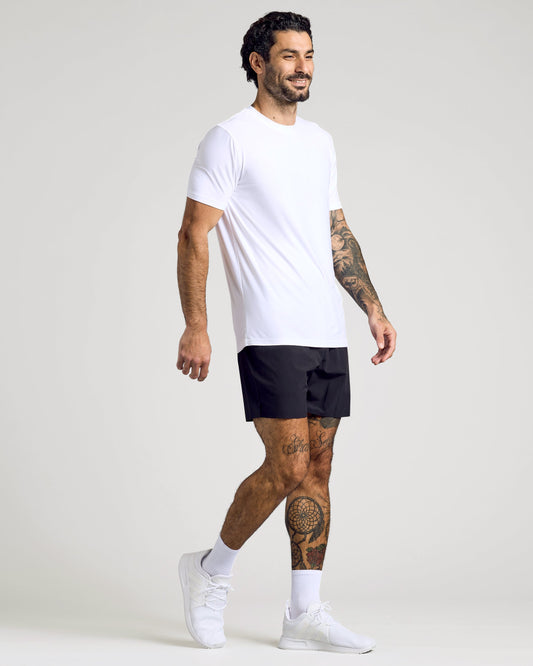 White Active Crew Neck Tee