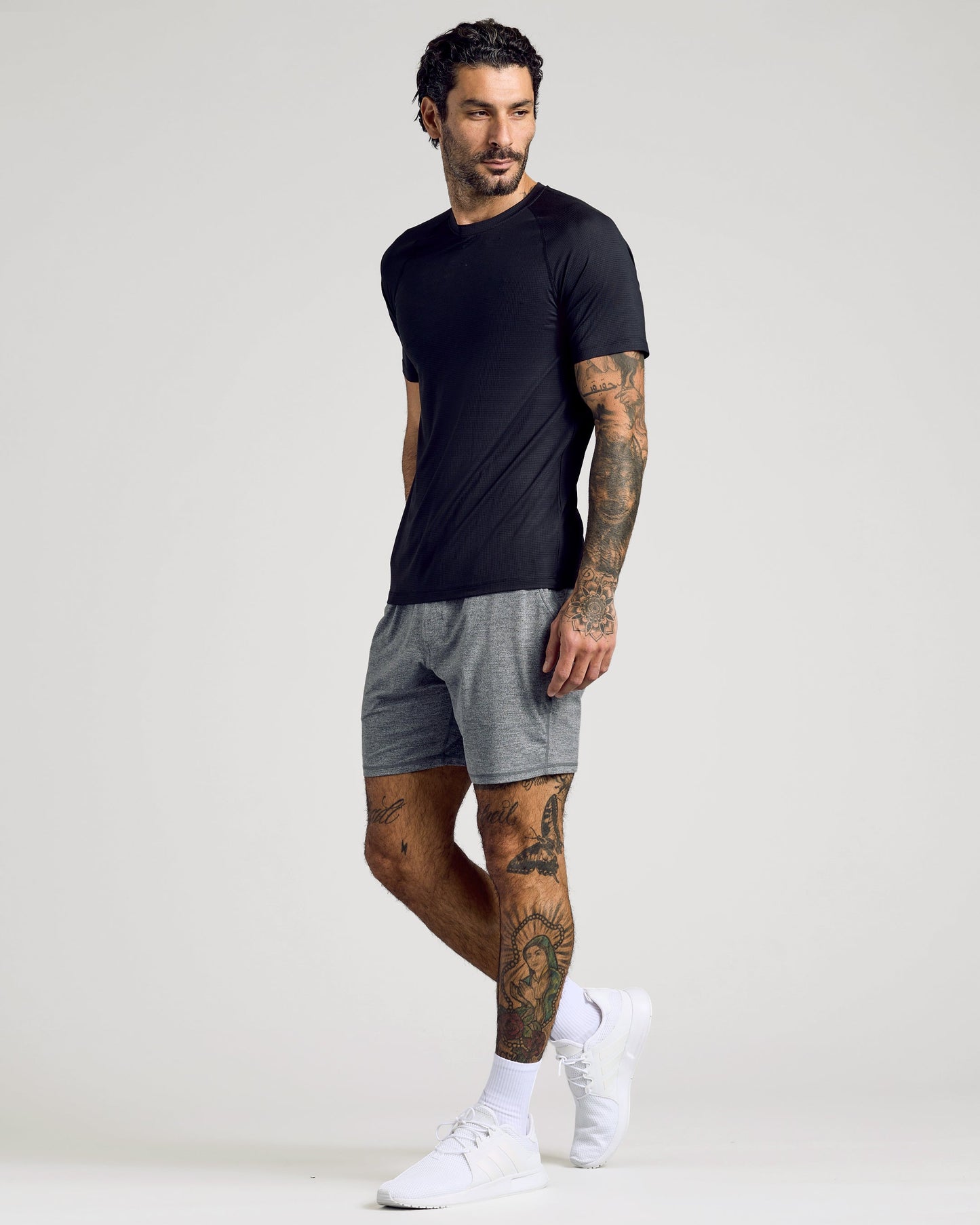 Black Active Mesh Crew