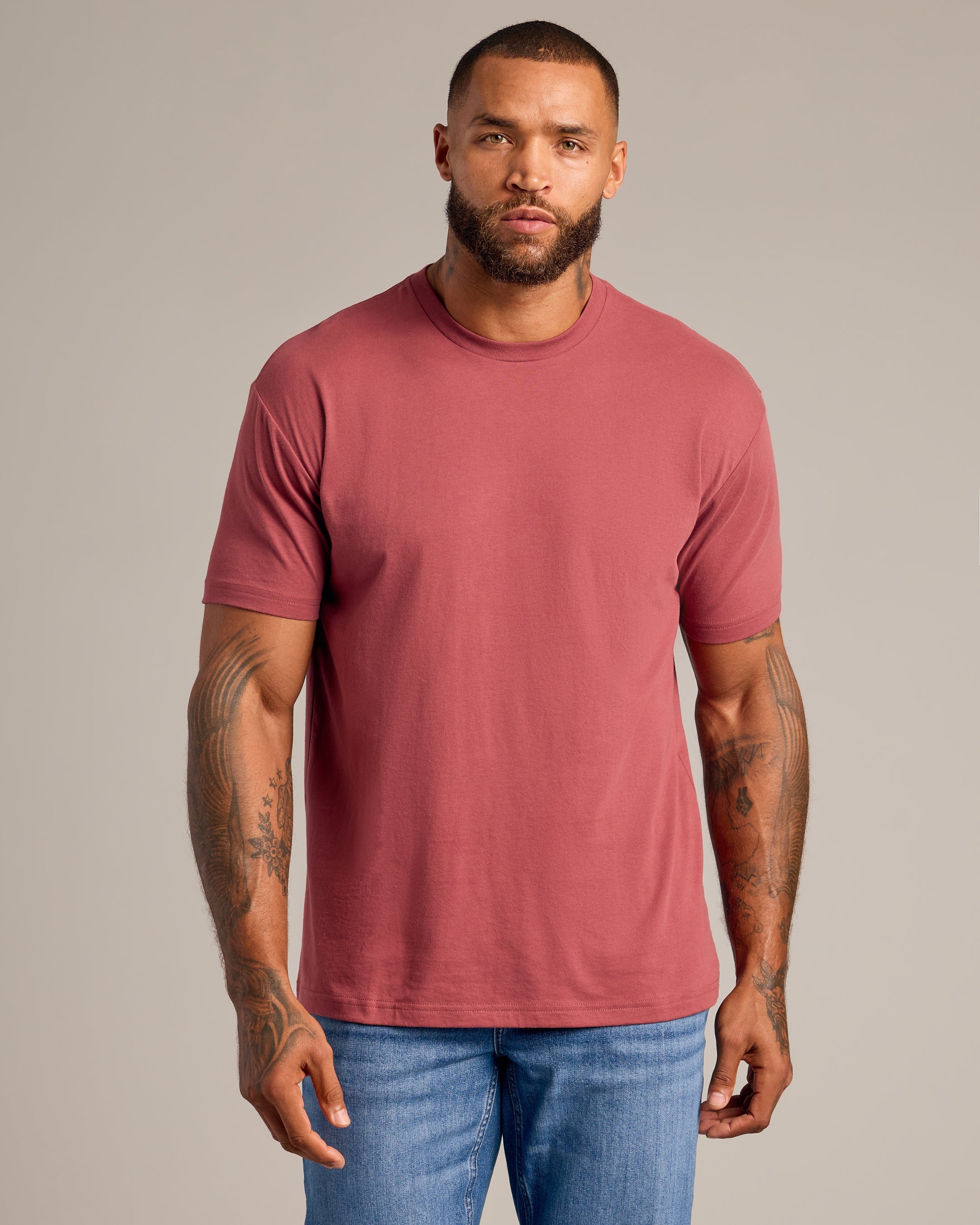 Dickies T-Shirt Uomo Girocollo Maniche Corte, Heavyweight Misto Cotone, Rustic Red Single Dye, Taglia LT (Large Tall)