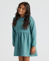 Girls Stormcloud Long Sleeve Fleece Dress