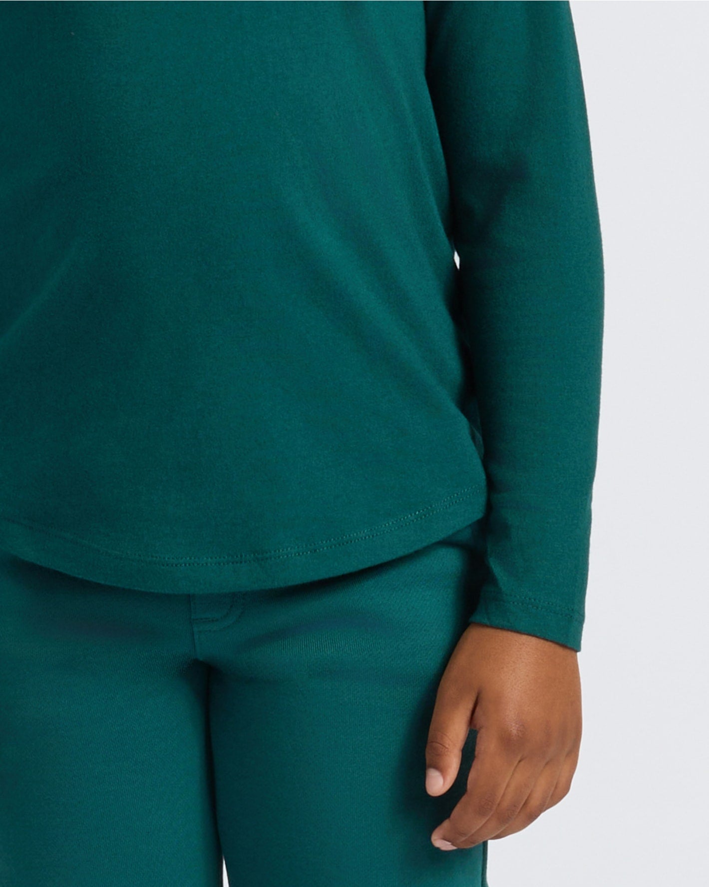 Boys' Deep Emerald Classic Long Sleeve Crew Neck