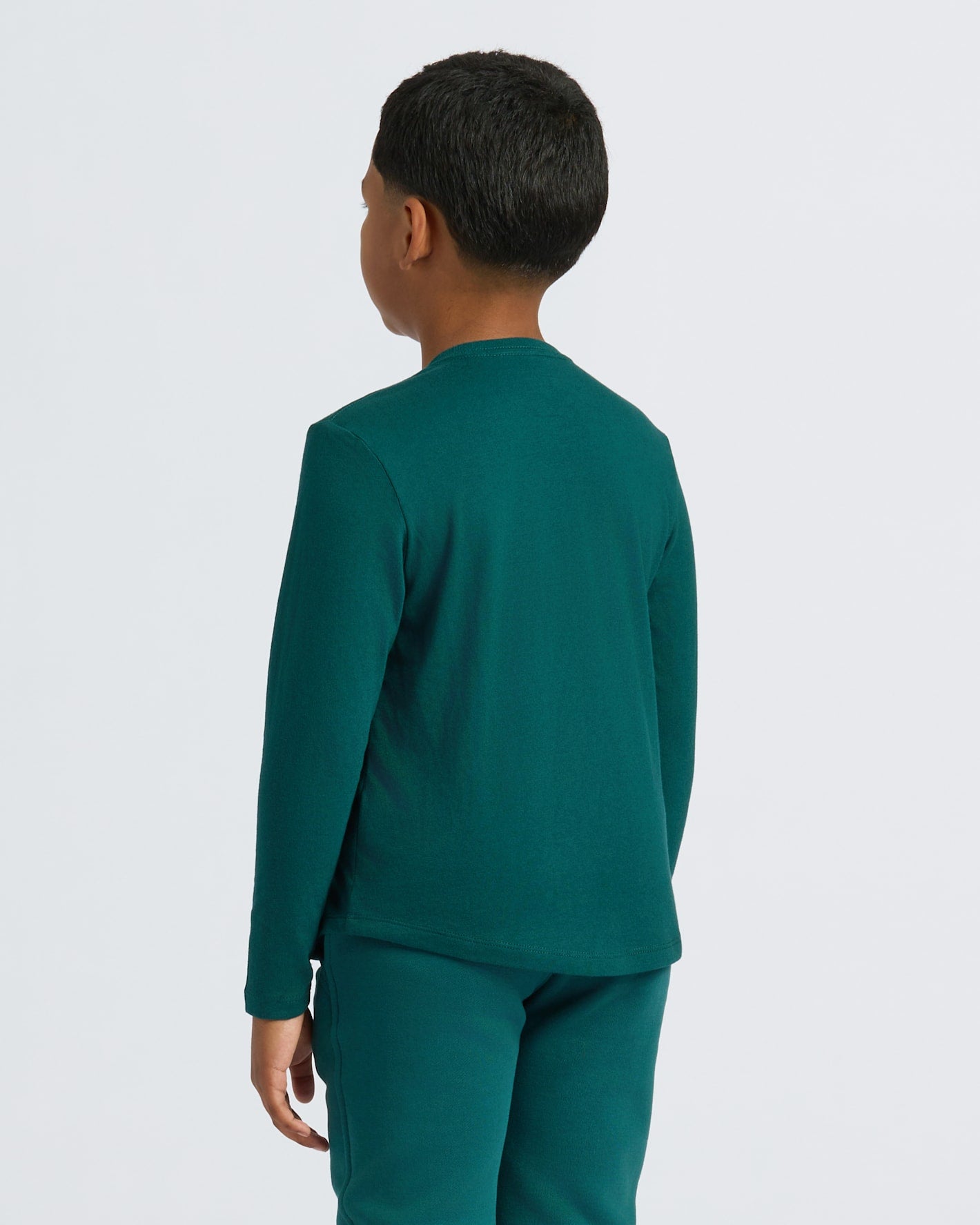 Boys' Deep Emerald Classic Long Sleeve Crew Neck