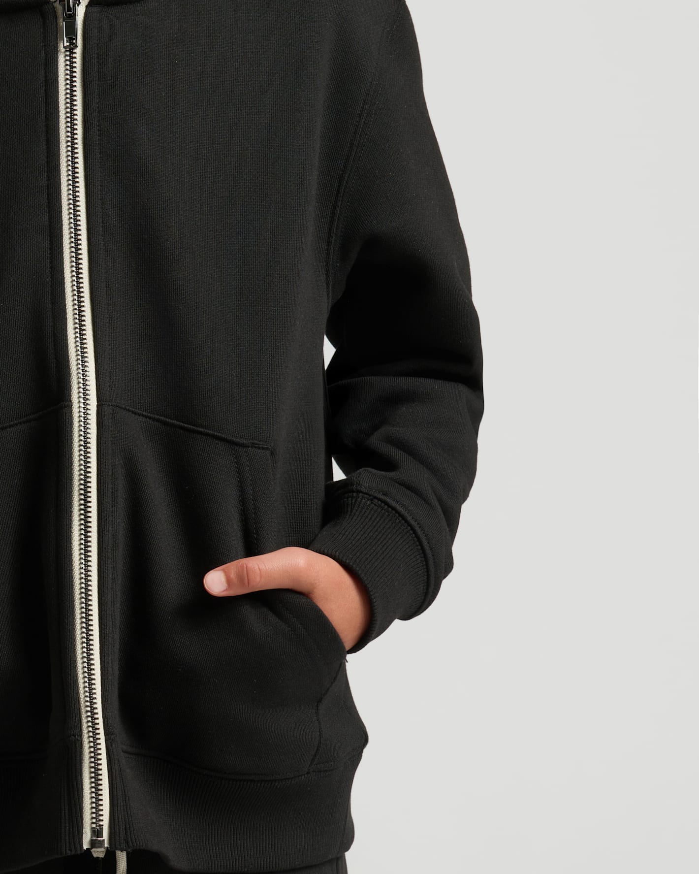 Boys' Black Fleece Full Zip Hoodie
