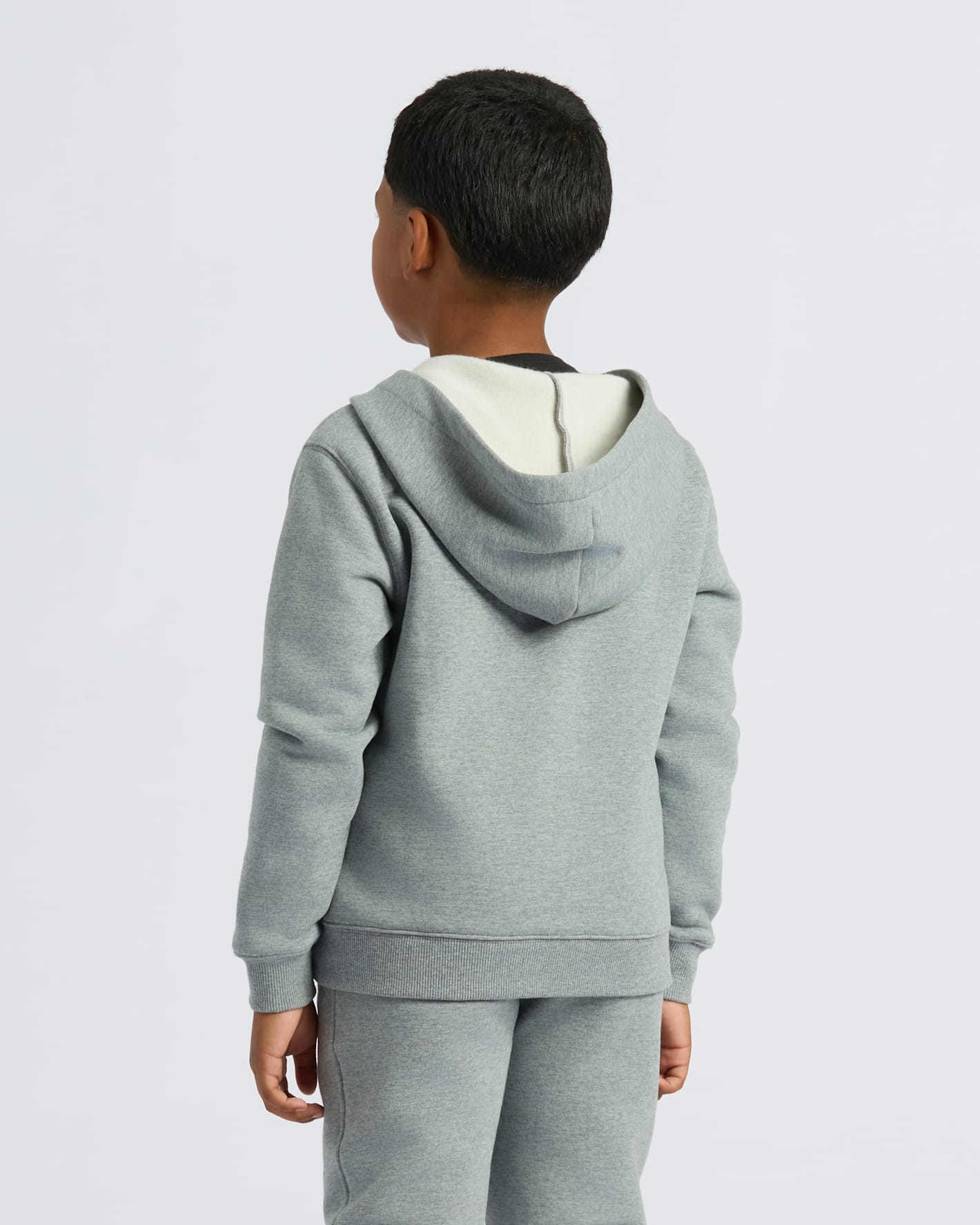 Boys' Medium Heather Gray Fleece Full Zip Hoodie