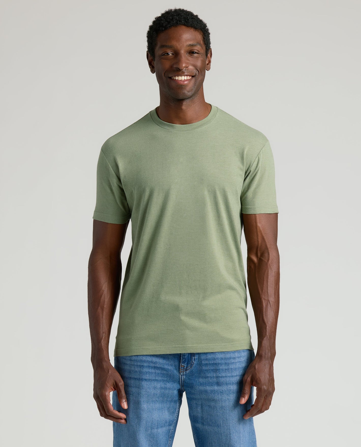 Dark Heather Bay Green Classic Crew Neck