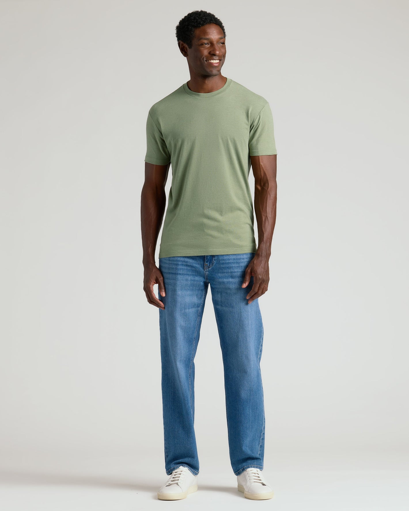 Dark Heather Bay Green Classic Crew Neck