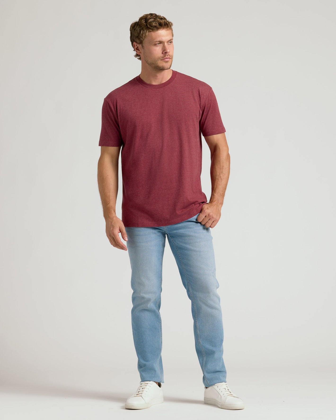 Dark Heather Claret Classic Crew Neck