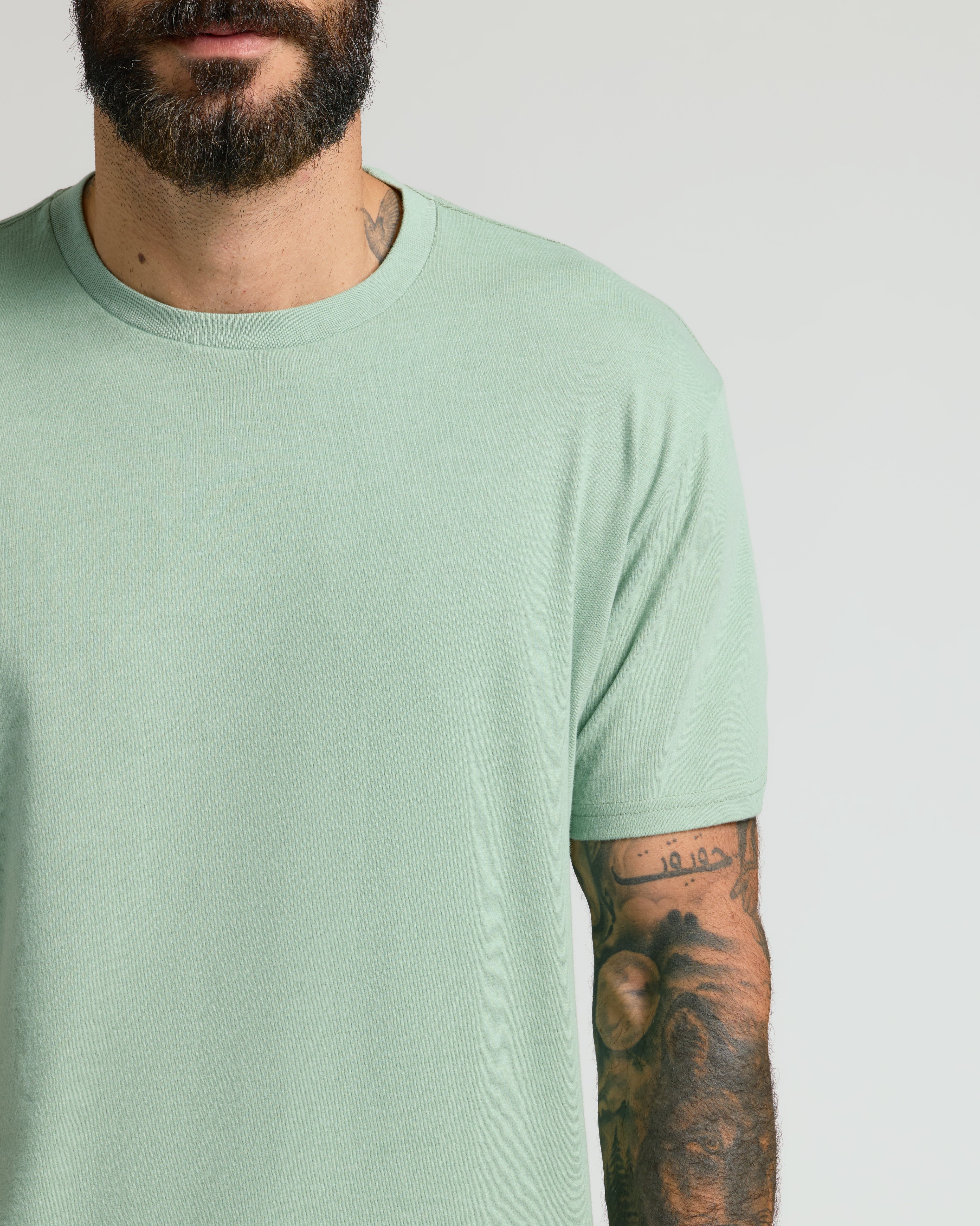 Men's Heather Slate Green Crew Neck T-Shirt - True Classic