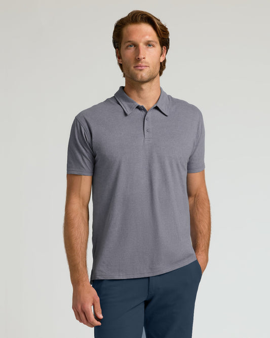 Heather Graphite Classic Polo