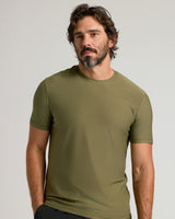 Military Green Active Crew Neck Tee
