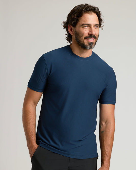 Navy Active Crew Neck Tee