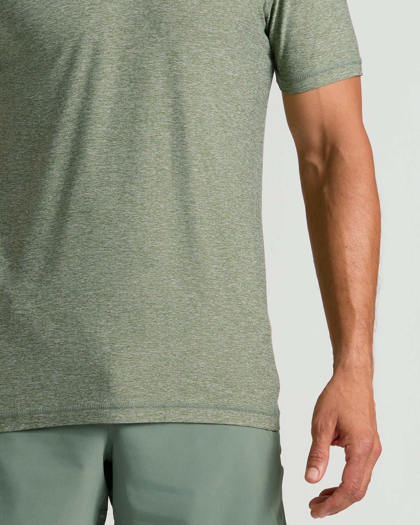Heather Juniper Active Crew Neck Tee