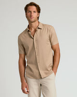 Dusty Taupe Short Sleeve Linen Shirt