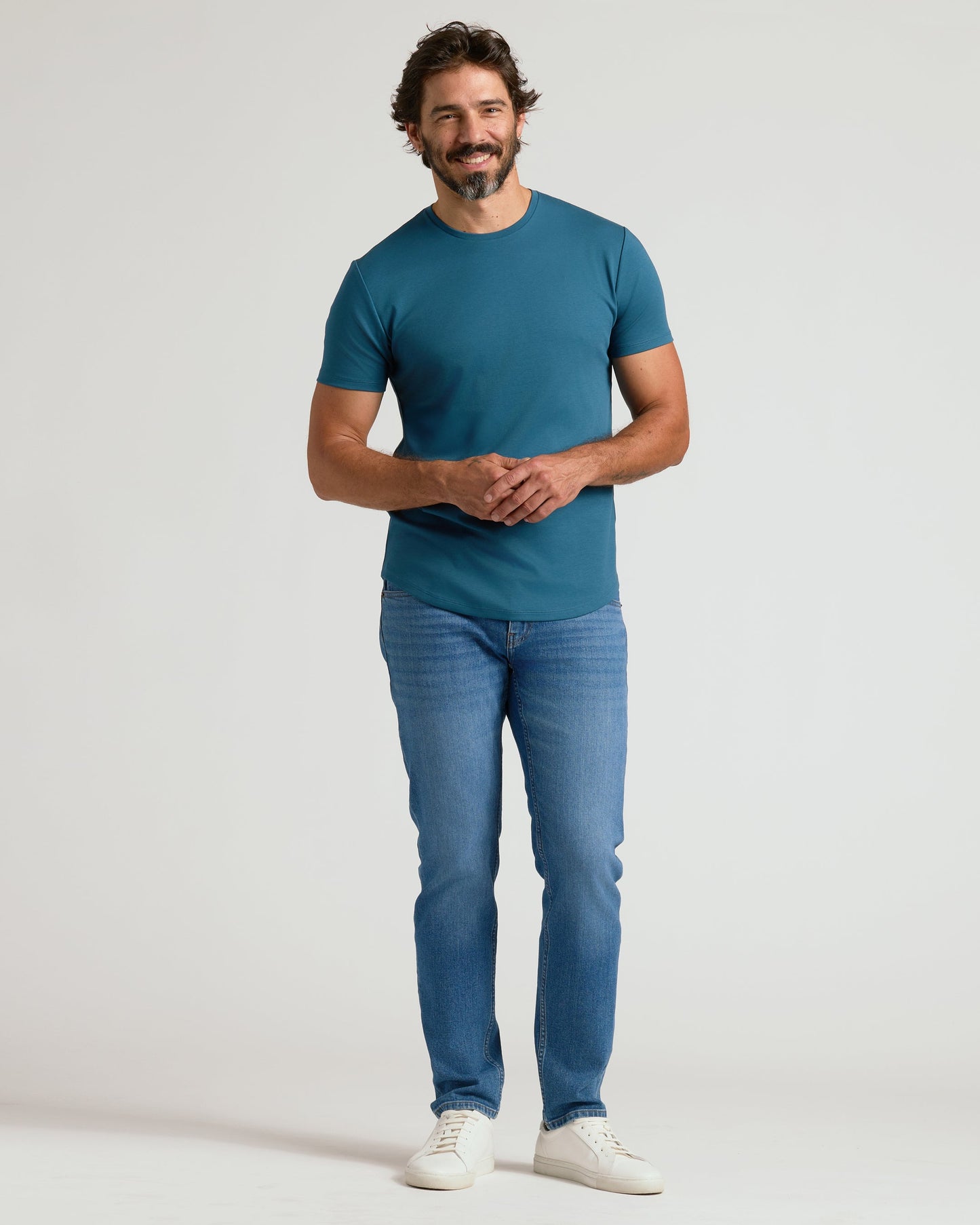 Lagoon Pima Crew Curved Hem