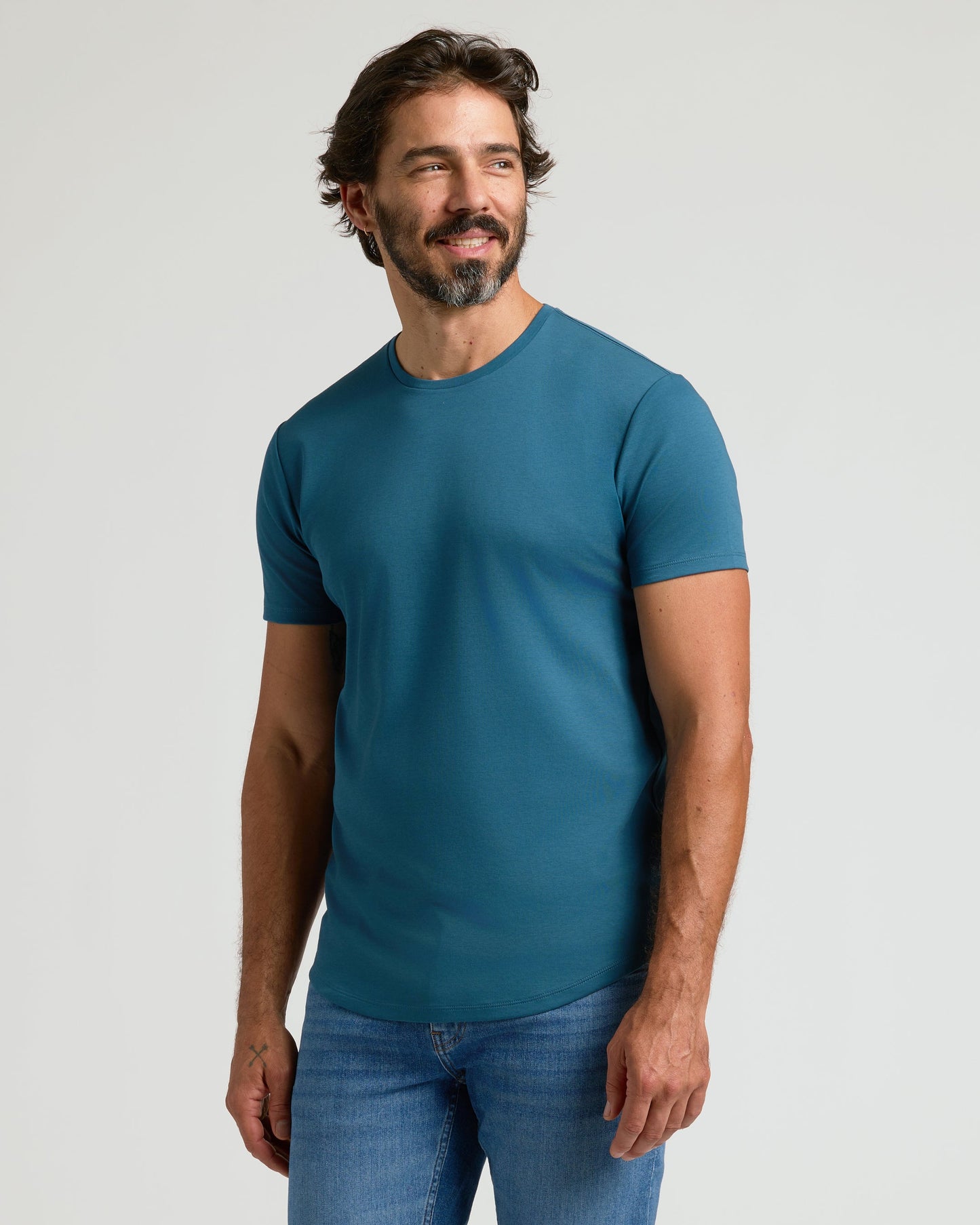 Lagoon Pima Crew Curved Hem