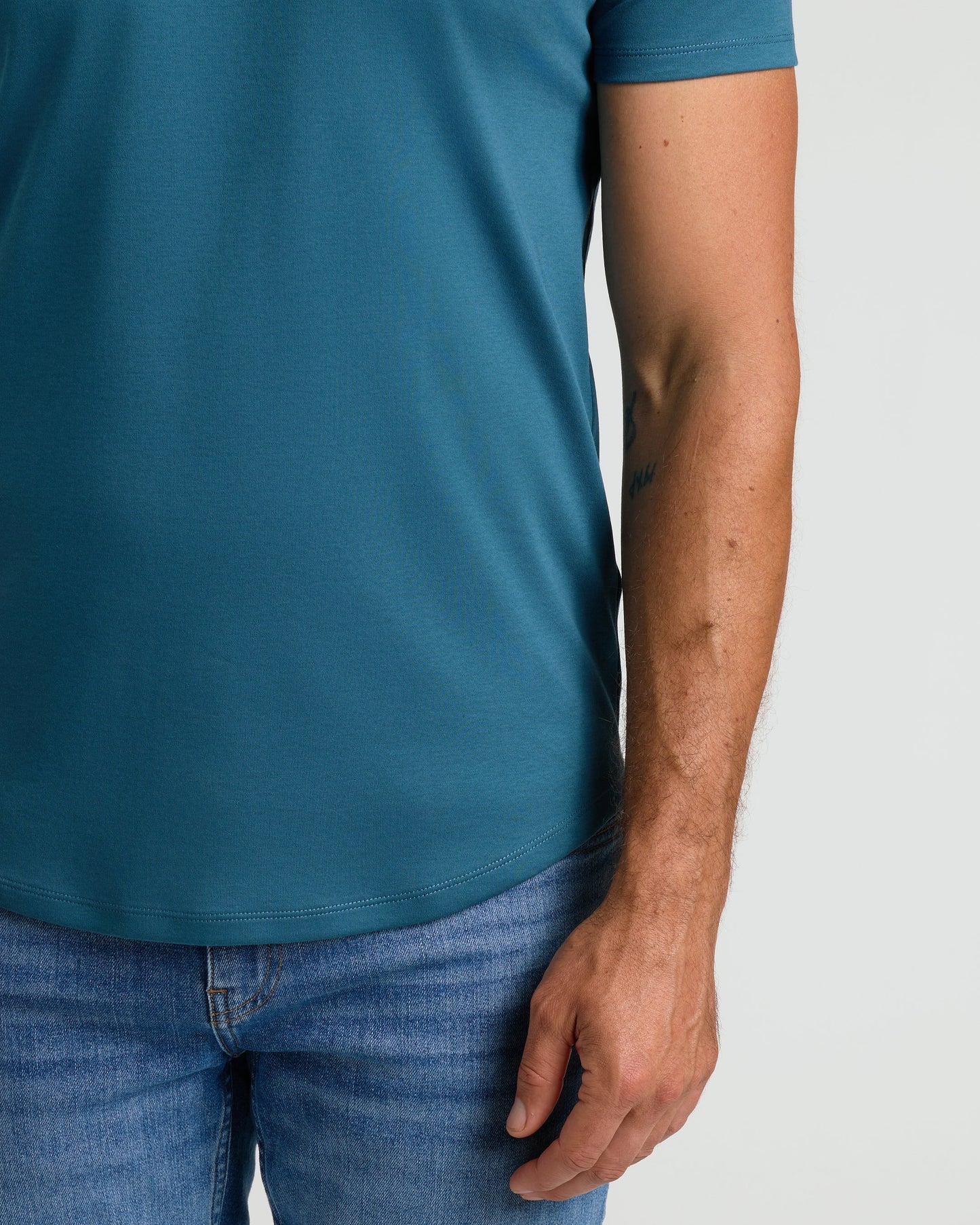 Lagoon Pima Crew Curved Hem